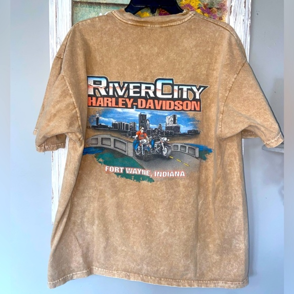 HARLEY DAVIDSON Ft Wayne IN Sandstone Color XL Bald Eagle City Graphic